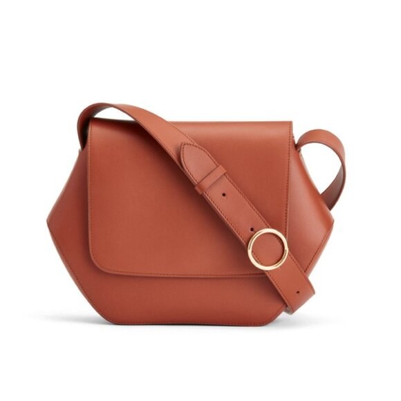 Cuyana Handbags - Cuyana Hexagon Crossbody Bag in Sienna Smooth Leather